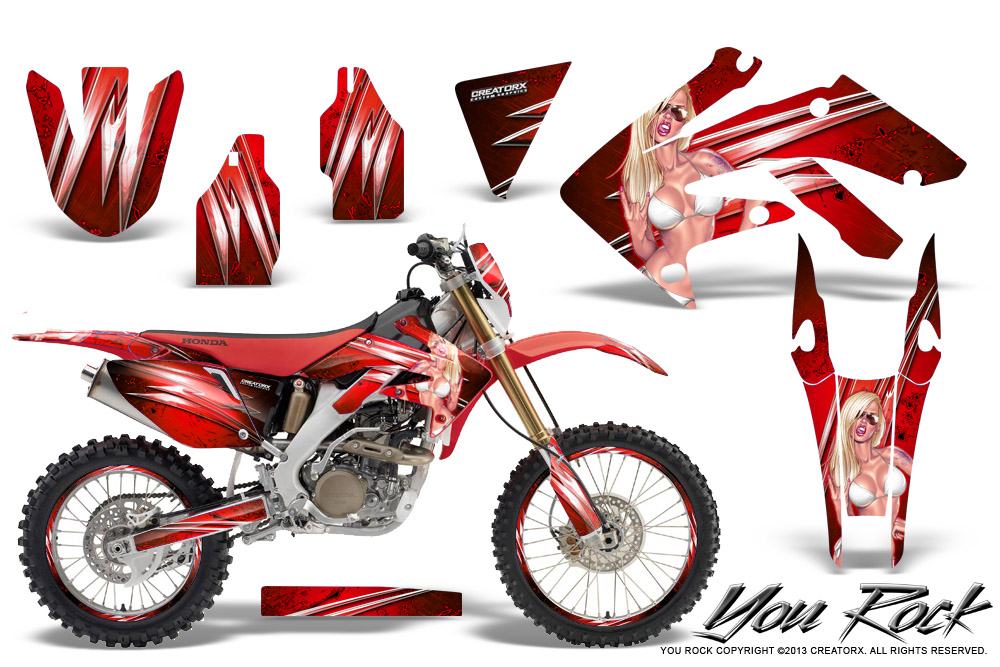 Honda CRF 250X 04-12 Graphics Kit You Rock Red NP Rims